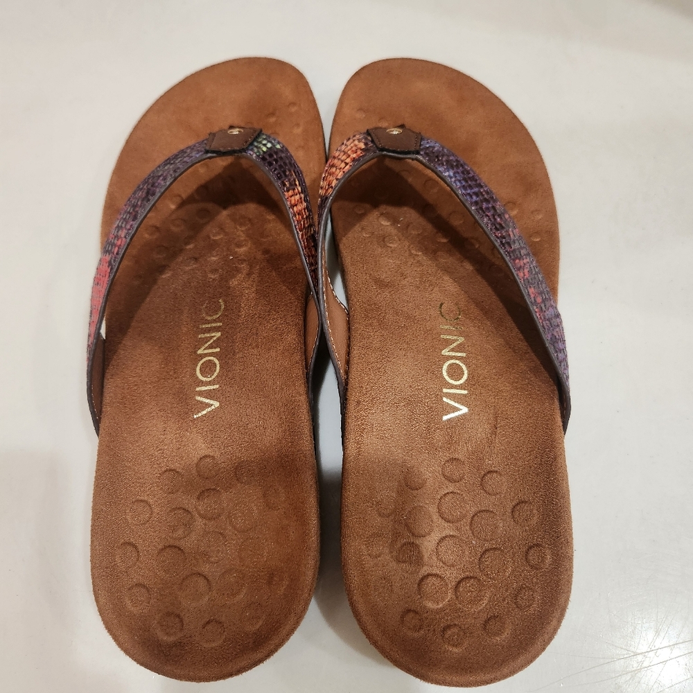 Vionic Multi-Colored Snake Skin Pattern Sz 7 Sand… - image 4